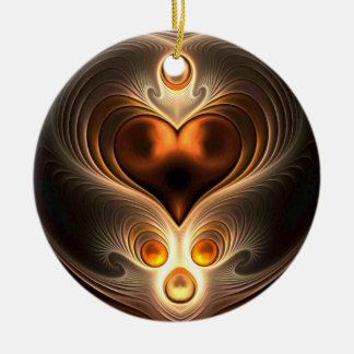 Amber Eternity Heart Christmas Ornament