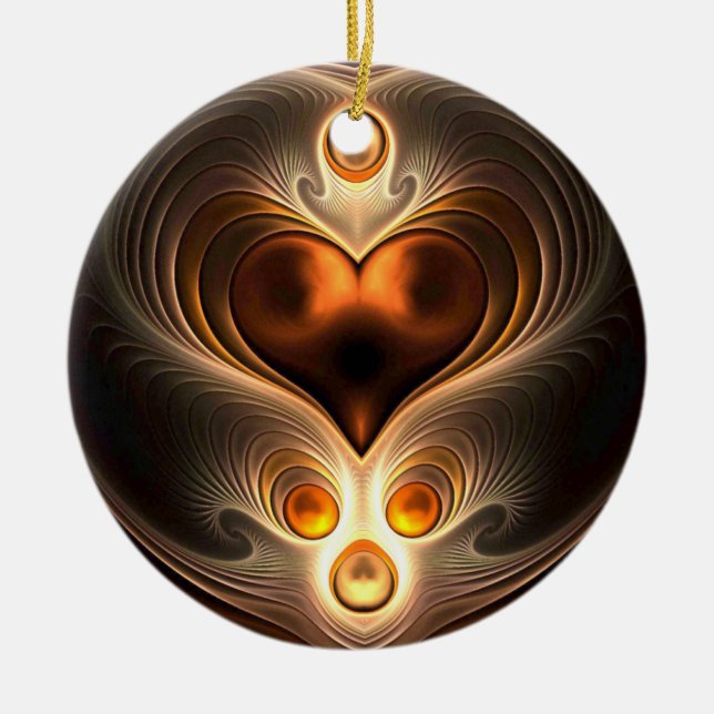 Amber Eternity Heart Christmas Ornament (Front)