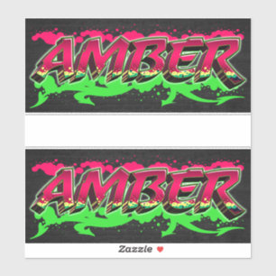 Amber First Name Graffiti Sticker