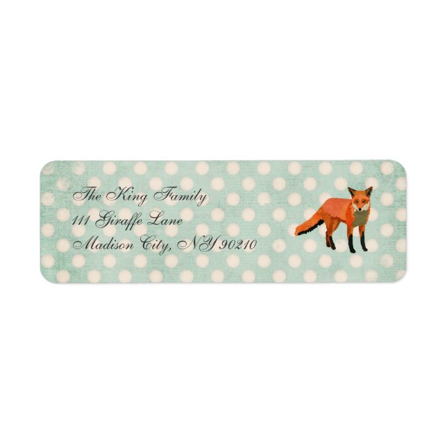 Amber Fox Polkadot   Address Label Return Address Label (Front)