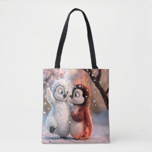 Amber & Frosty Cute Penguin Tote Bag