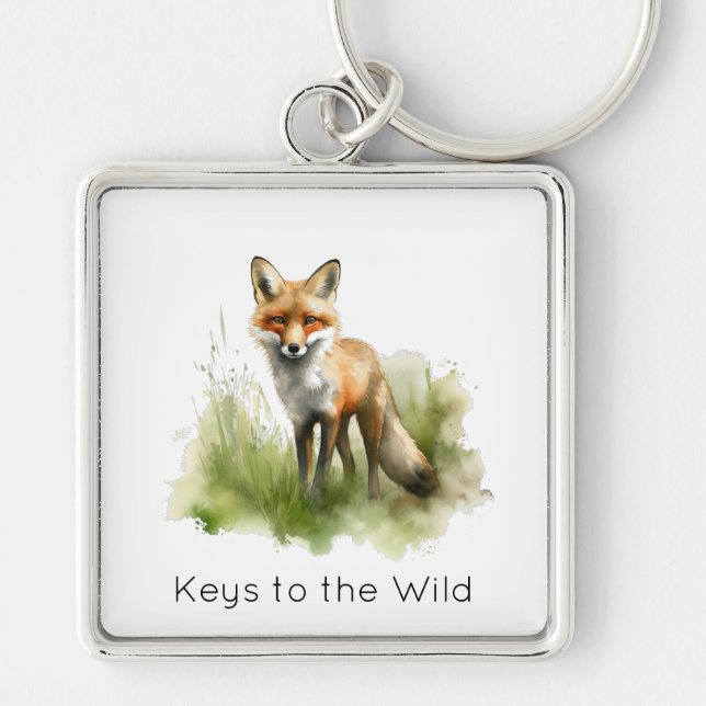 Amber Gaze: Meadow Fox, custom Key Ring (Front)