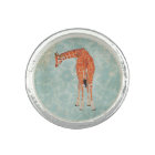 Amber Giraffe Floral Ring