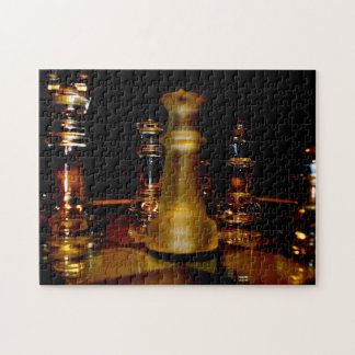 Amber glass chess photo puzzle