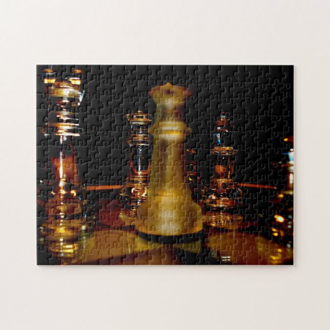 Amber glass chess photo puzzle (Horizontal)