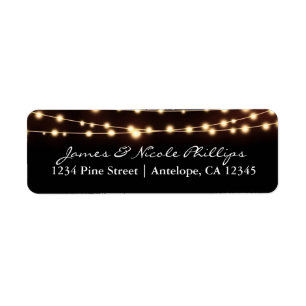 Amber Glow String Lights Elegant Address Labels