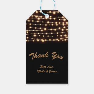 Amber Glow String Lights Elegant Glam Party Favour Gift Tags