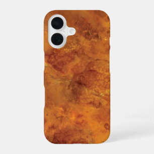 Amber Golden brown marble iPhone 16 Case