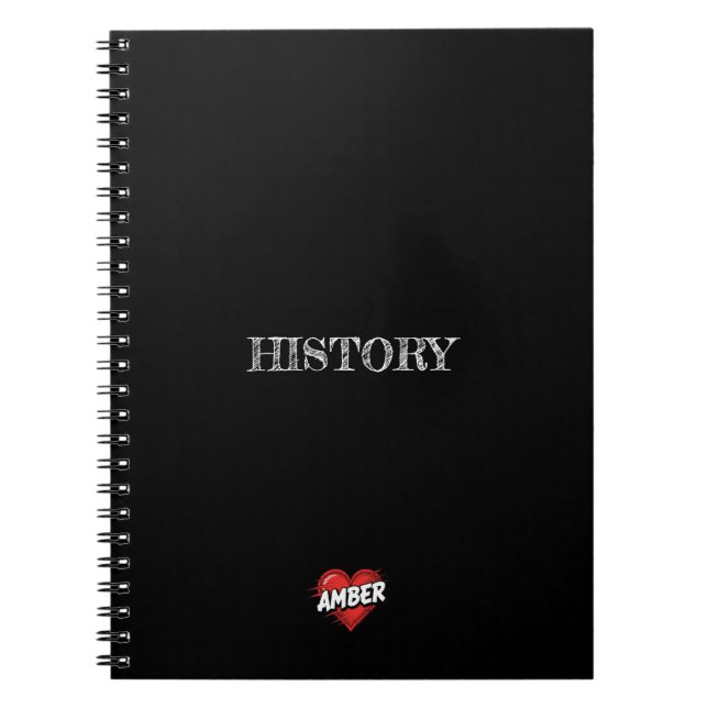 Amber Heart Black Notebook (Front)