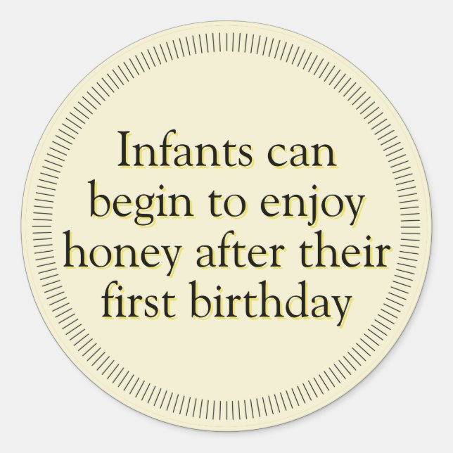 Amber Honey Infant Warning Stickers (Front)