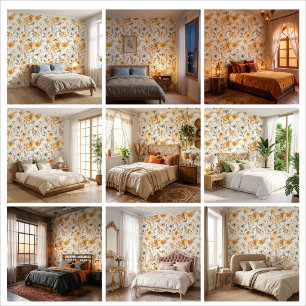 Amber Ink Reverie Botanical Watercolor Wallpaper