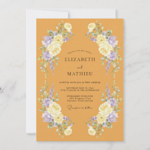 Amber Lilac Petal Wedding Invitation
