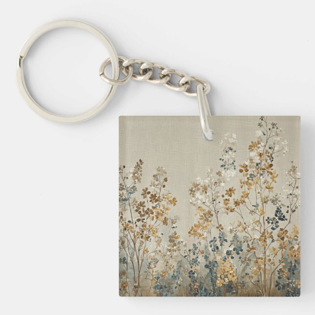 Amber meadow floral key ring (Front)