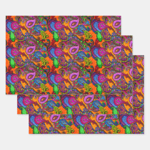 Amber Melange Paisley Guitar Set Wrapping Paper Sheet