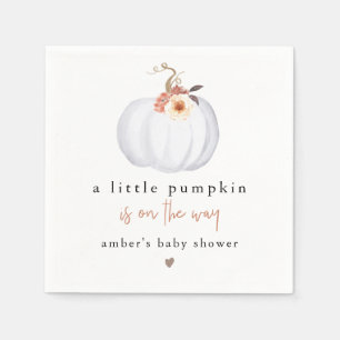 AMBER Modern Rustic Little Pumpkin Baby Shower Napkin