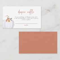 AMBER Modern Rustic Little Pumpkin Diaper Raffle Place Card