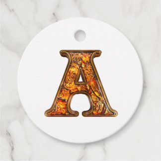 Amber Monogram A Ornament – Customisable Design Favour Tags