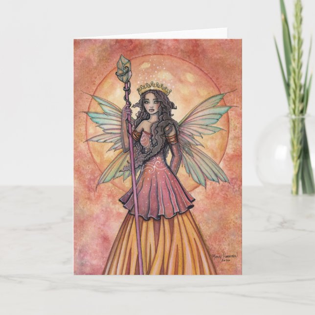 Amber Moon Fantasy Fairy Art by Molly Harrison Card (Front)