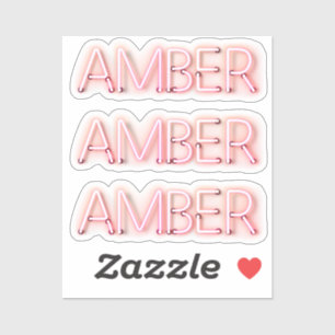 Amber name in glowing neon lights novelty x3