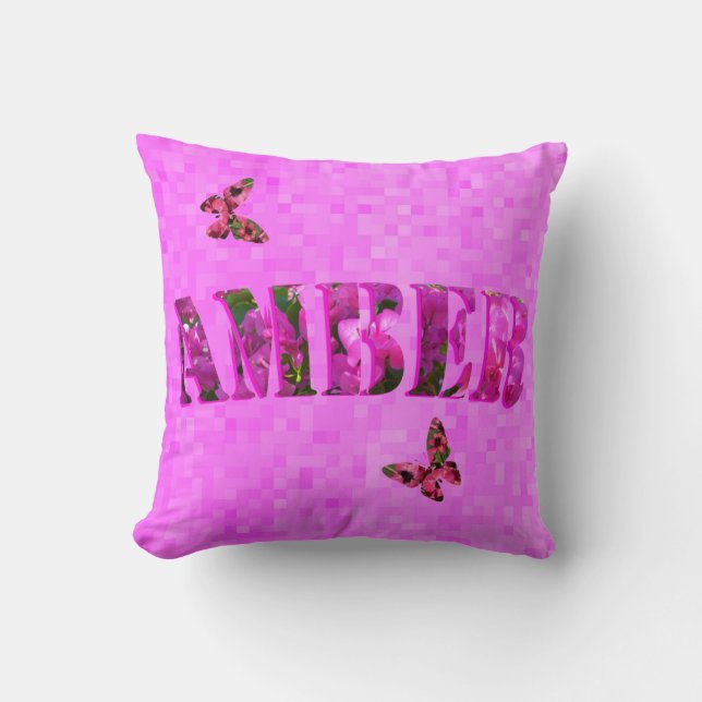 Amber Name Logo. Cushion (Front)