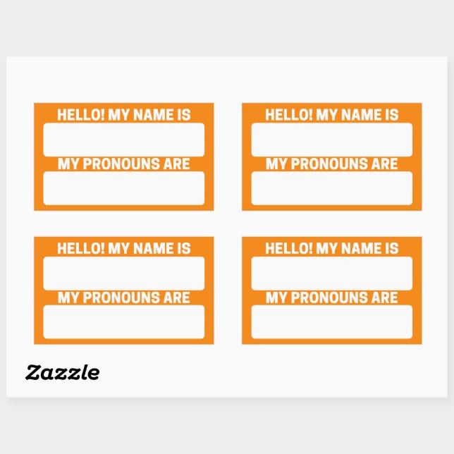 Amber Name & Pronoun Labels (Sheet)