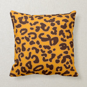 Amber Orange Leopard "animal print" Cushion