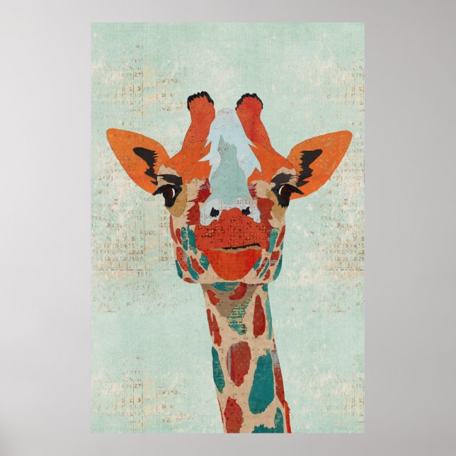 Amber Peeking Giraffe Art Poster (Front)