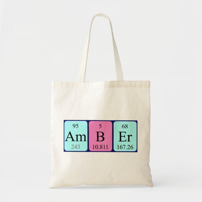 Amber periodic table name tote bag (Front)