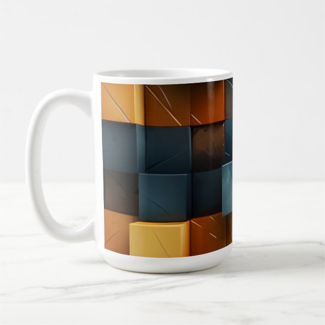 Amber Pixel Blocks  Coffee Mug (Left)