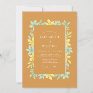 Amber Radiant Botanical Wedding Invitation