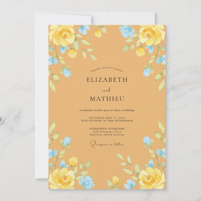 Amber Radiant Summer Wedding Invitation (Front)