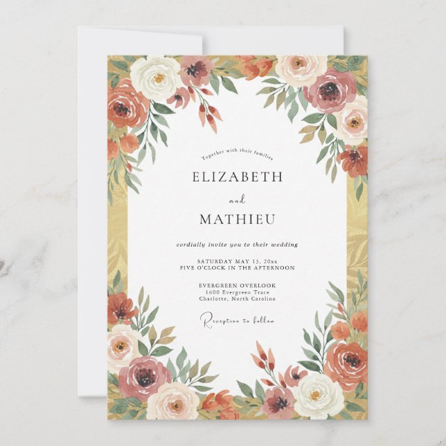 Amber Rich Harvest Wedding Invitation (Front)