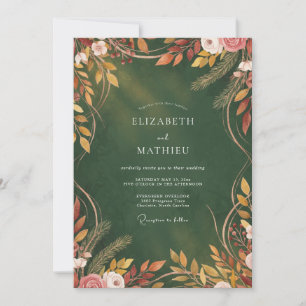 Amber Rust Leaf Wedding Invitation