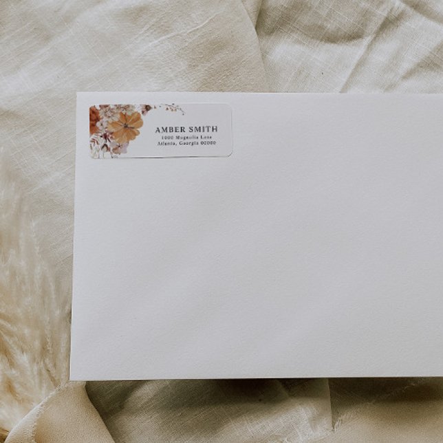 AMBER rustic fall foliage pumpkin return address  Label (Creator Uploaded)