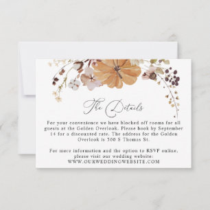 AMBER rustic fall pumpkin details card