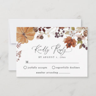 AMBER rustic fall pumpkin RSVP card