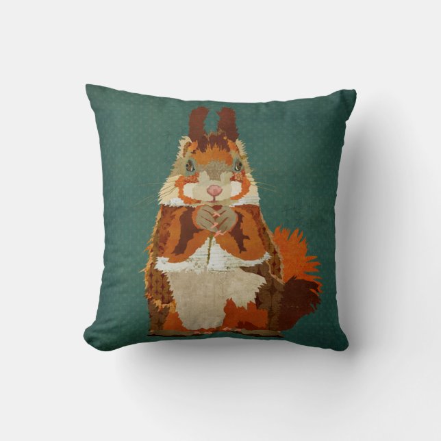 Amber Squirrel Pillow (Front)