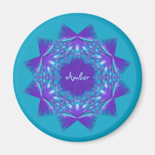 AMBER ~ STAR! Purple and Aqua ~ Stunning Design Magnet