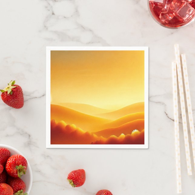 Amber Sunrise Fall Gradient Découpage Napkins (Insitu)