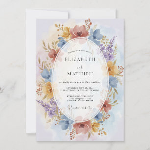 Amber Terracotta Wildflower Wedding Invitation