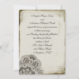 Amber Vintage Lace Invitation