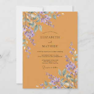 Amber Vivacious Wisteria Wedding Invitation