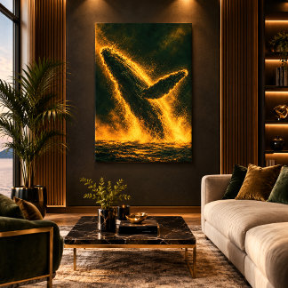Amber Whale Rising Canvas Print