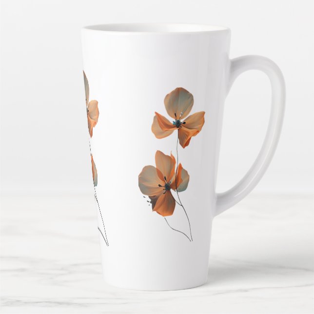 Amber Whisper Petals in the Dark Quiet Bloom Ember Latte Mug (Right)