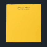 Amber Yellow Plain Elegant Professional Modern Notepad<br><div class="desc">Simple,  modern,  minimalist design for companies. This template can be customised to meet all professional occupations.</div>