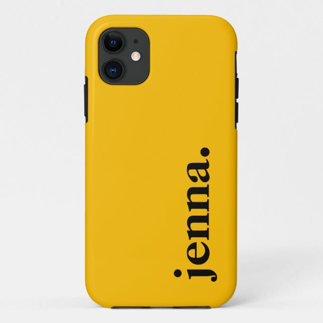 Amber Yellow Solid Colour Elegant Name  Case-Mate iPhone Case (Back)
