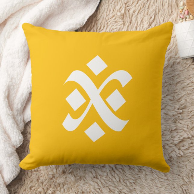 Amber Yellow Uniform Solid Boho Colours Cushion (Blanket)