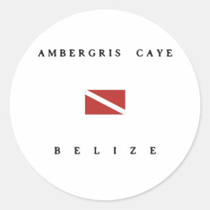 Ambergris Caye Belise Scuba Dive Flag Classic Round Sticker