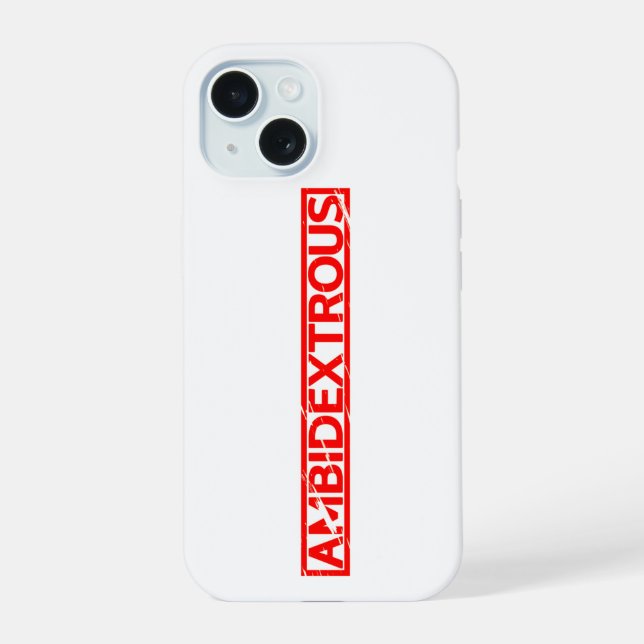 Ambidextrous Stamp iPhone 15 Case (Back)