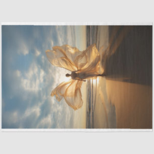Ambient Woman as Angel on Beach Decoupage  Tissue Paper